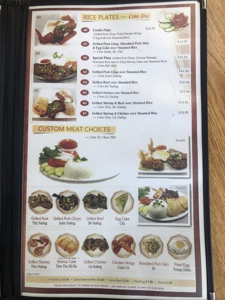 Taste of Pho - Santa Clara, CA menu_pic