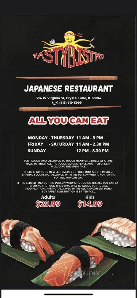 Tasty Bistro - Crystal Lake, IL menu_pic