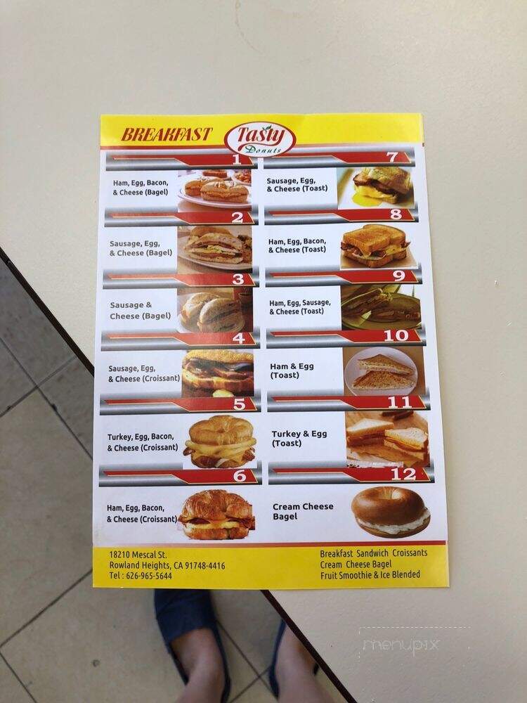 Tasty Donuts - Rowland Heights, CA menu_pic