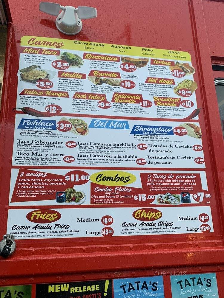 Tata's Tacos y Tortas - San Diego, CA menu_pic