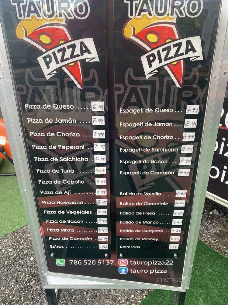 Tauro Pizza - Miami, FL menu_pic