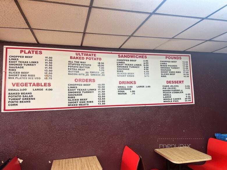 T D's Barbeque - Dallas, TX menu_pic