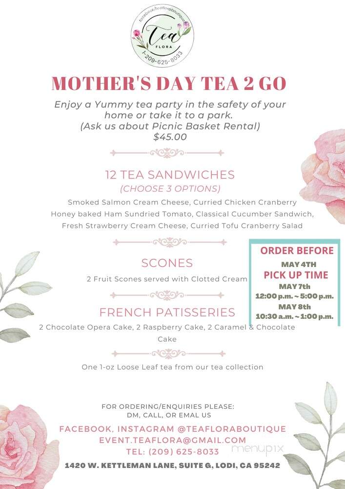 Tea Flora Tea Boutique - Lodi, CA menu_pic