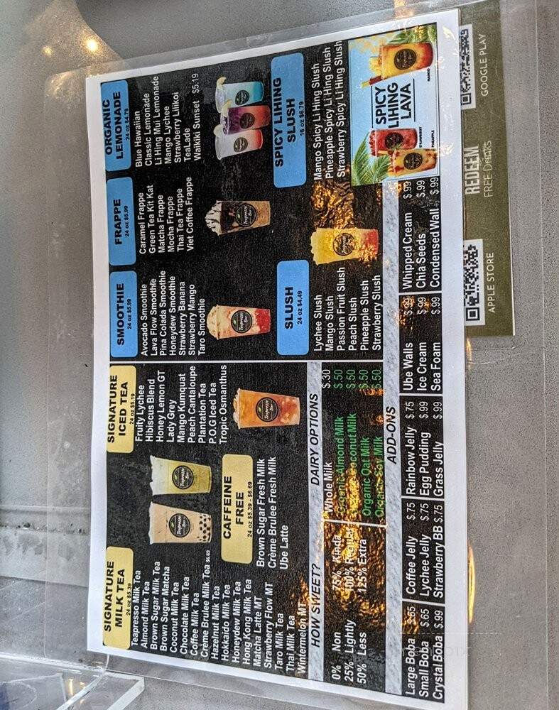Teapresso Bar - Honolulu, HI menu_pic