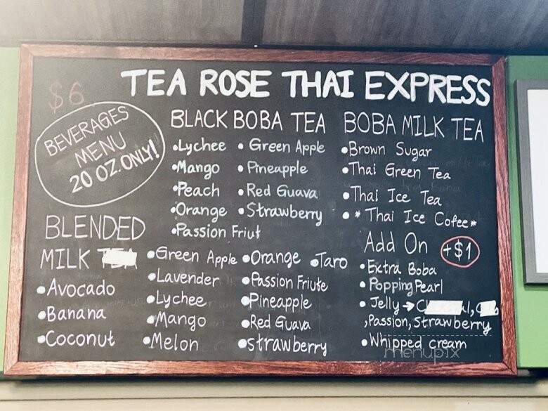 Tea Rose Thai Express - Murray, UT menu_pic