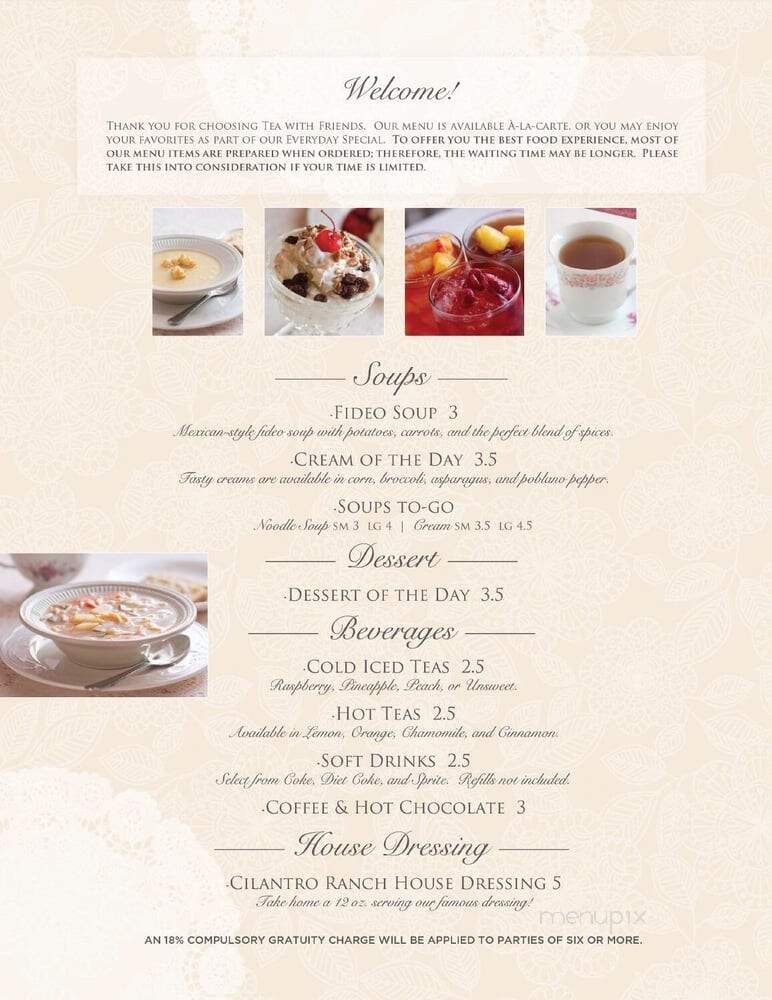 Tea with Friends - Weslaco, TX menu_pic