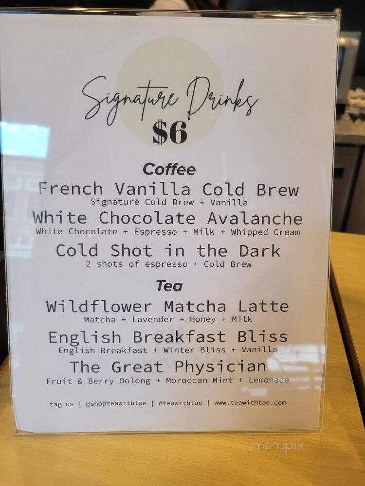 Tea with Tae Cafe - Denver, CO menu_pic