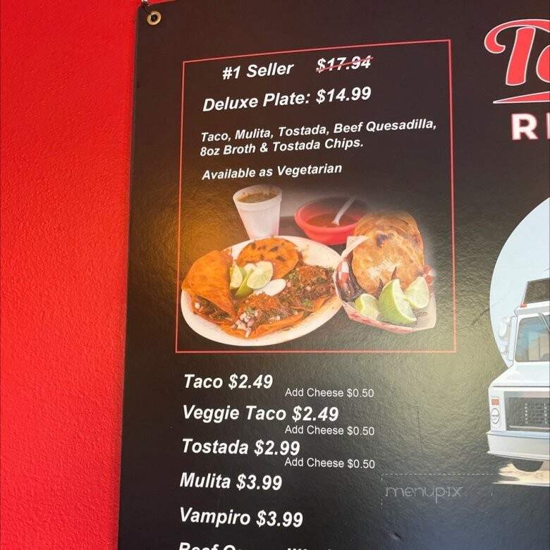 Teddy's Red Tacos - East Los Angeles, CA menu_pic
