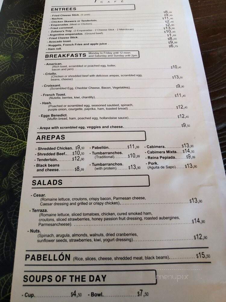 Terraza 90 Cafe - West Jordan, UT menu_pic