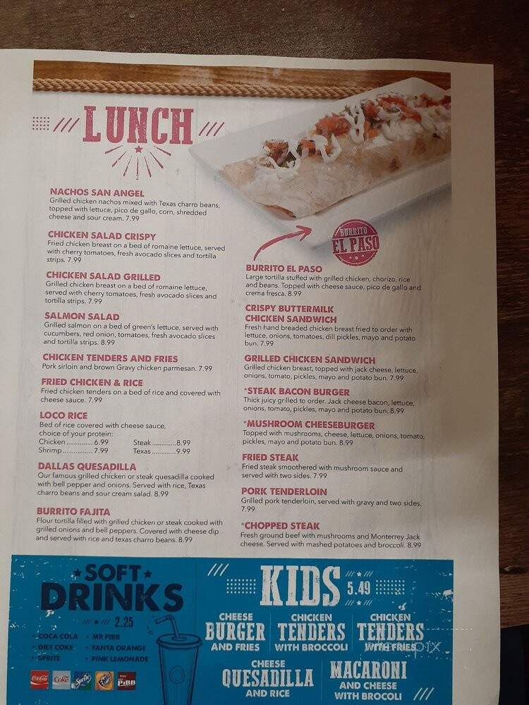 Texas Grill - Jasper, GA menu_pic