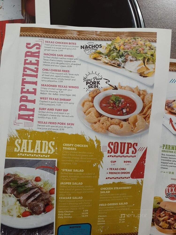 Texas Grill - Jasper, GA menu_pic