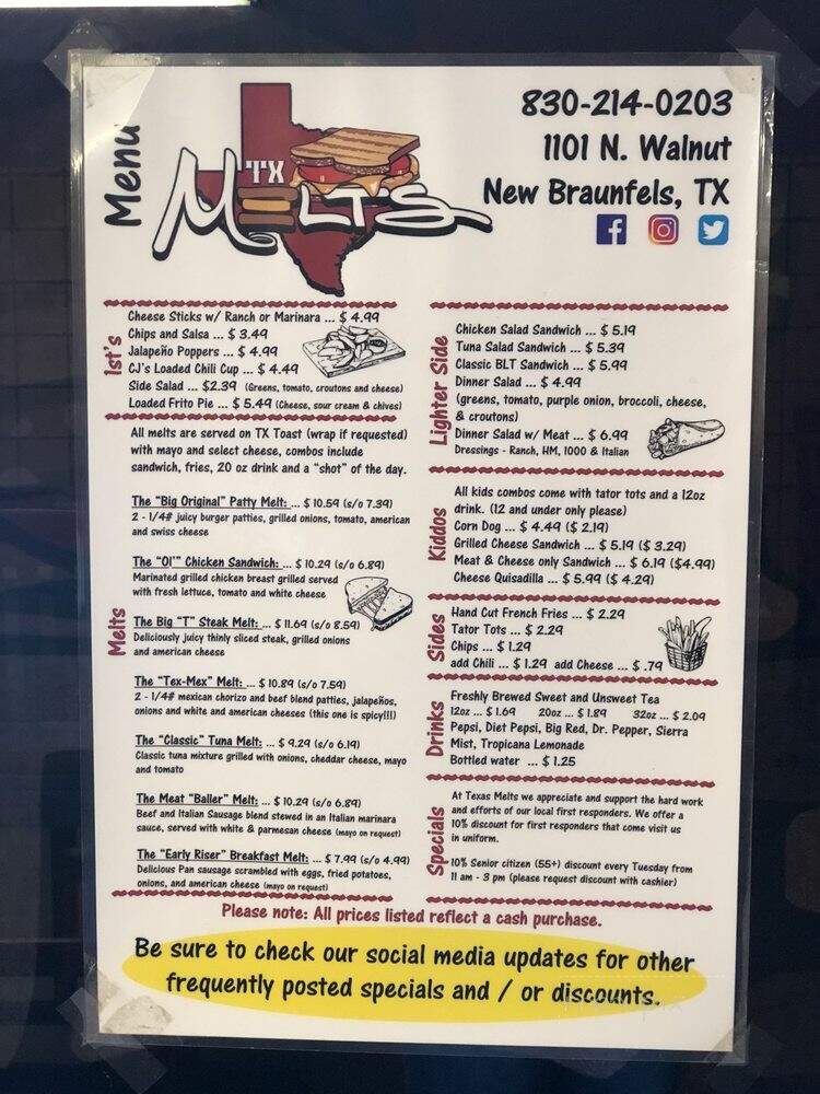 Texas Melts - New Braunfels, TX menu_pic