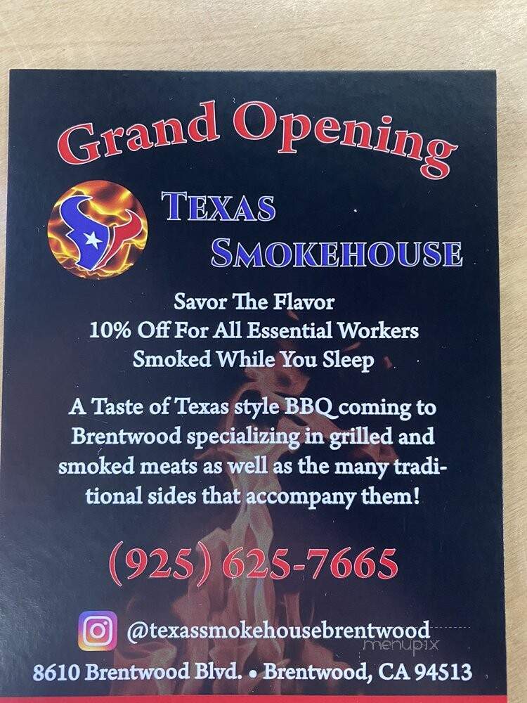 Texas Smokehouse - Brentwood, CA menu_pic
