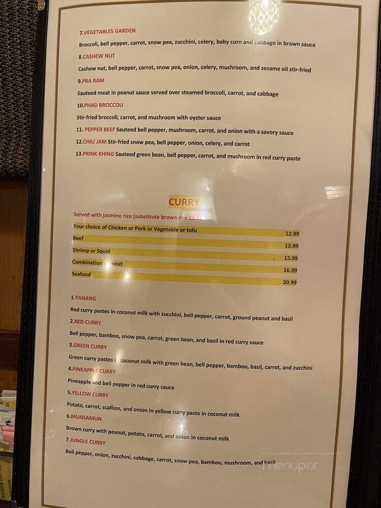 Thai Dish Restaurant - Clearwater, FL menu_pic