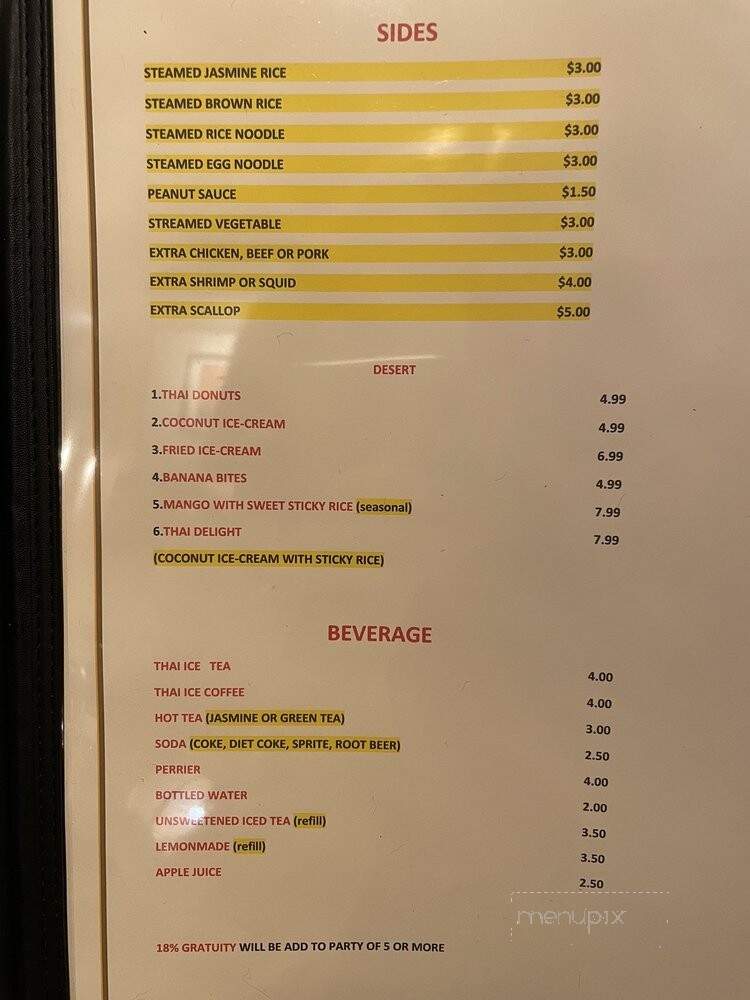 Thai Dish Restaurant - Clearwater, FL menu_pic