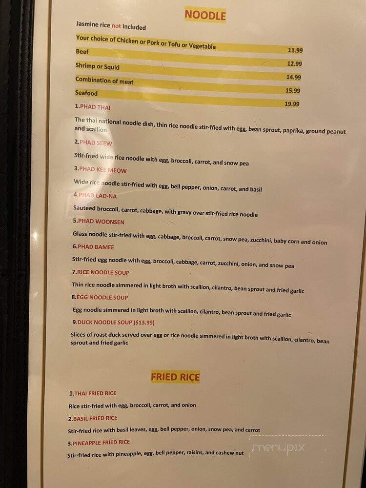 Thai Dish Restaurant - Clearwater, FL menu_pic