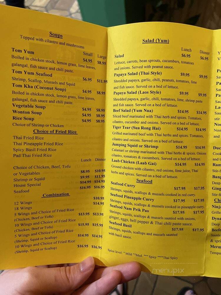 Thai Cuisine - Columbia, SC menu_pic
