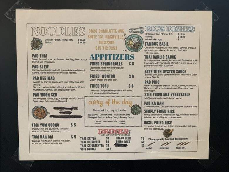 Thai Ni Yom - Nashville, TN menu_pic