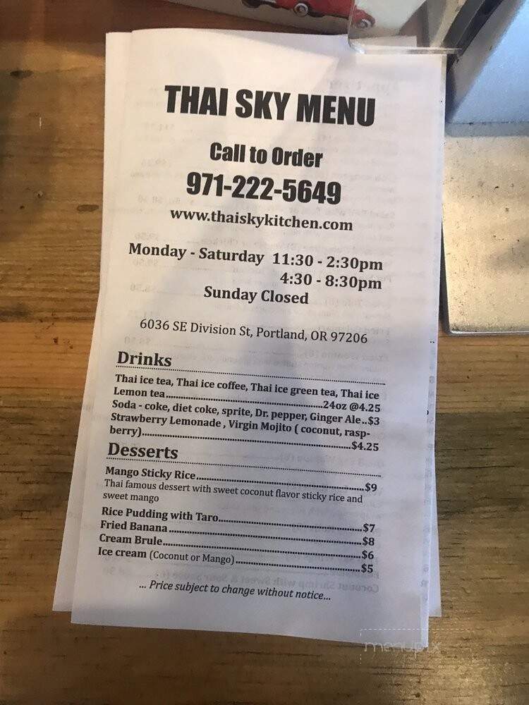 Thai Sky Kitchen - Portland, OR