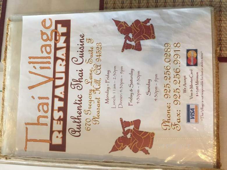 Thai Village Restaurant - Concord, CA menu_pic