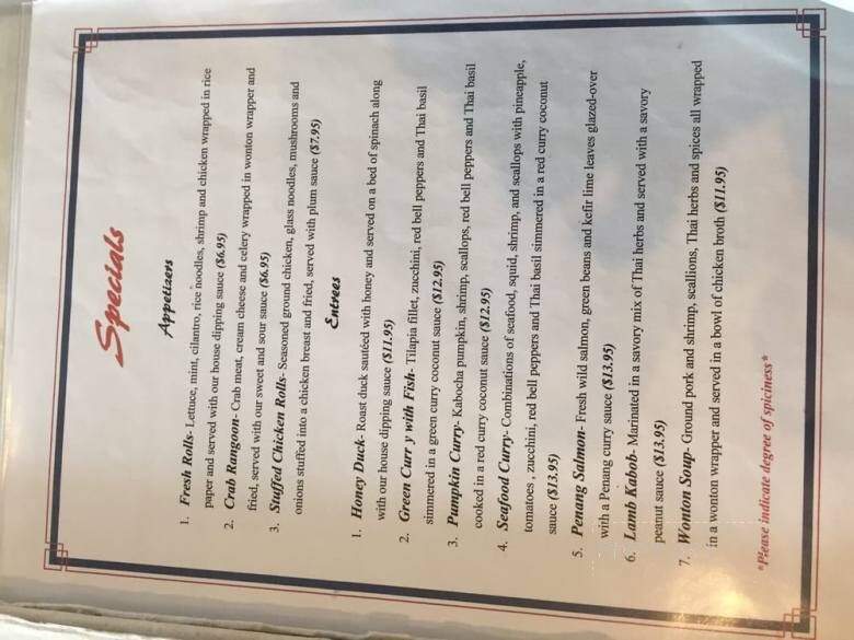Thai Village Restaurant - Concord, CA menu_pic