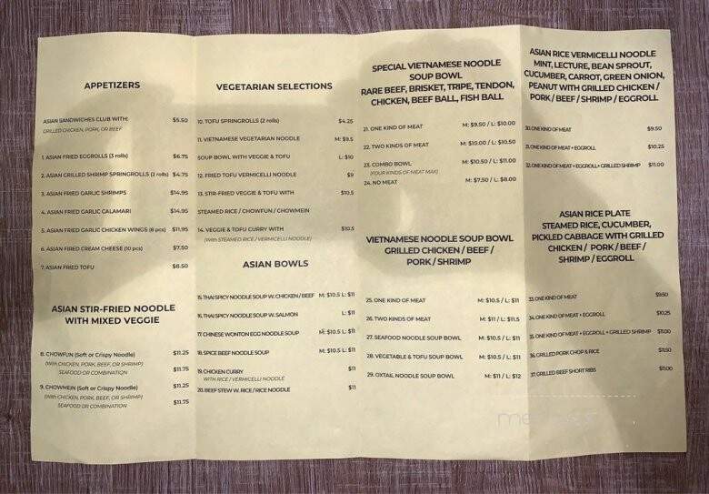 Thanh Binh Cuisine - Lake Forest, CA menu_pic