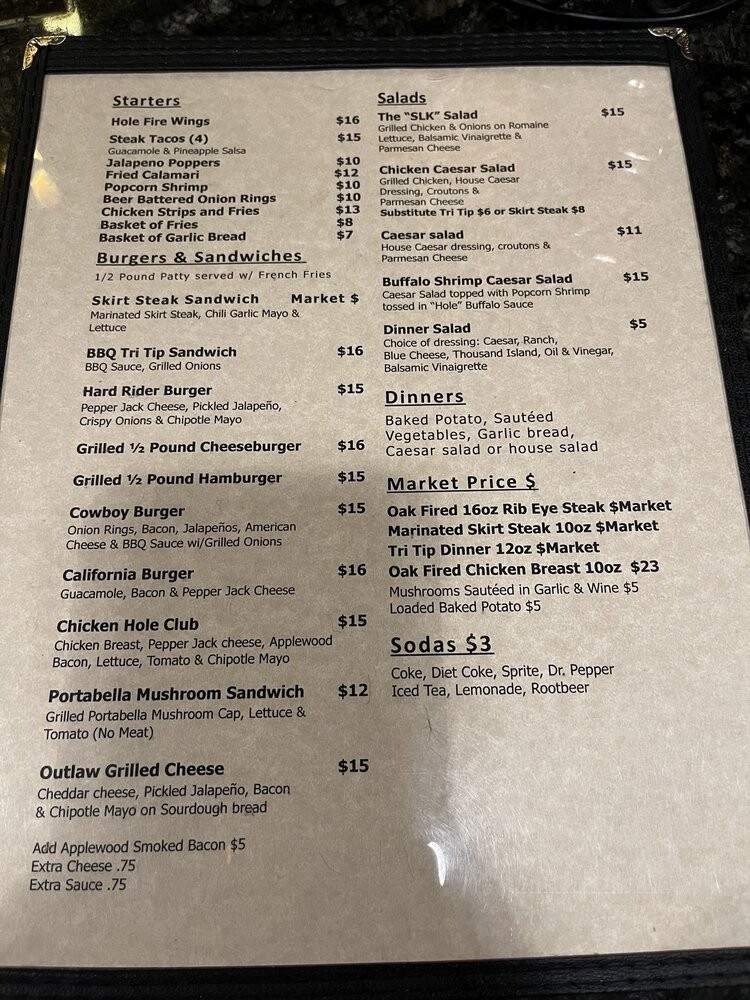Nineteenth Hole Rendezvous - Tres Pinos, CA menu_pic