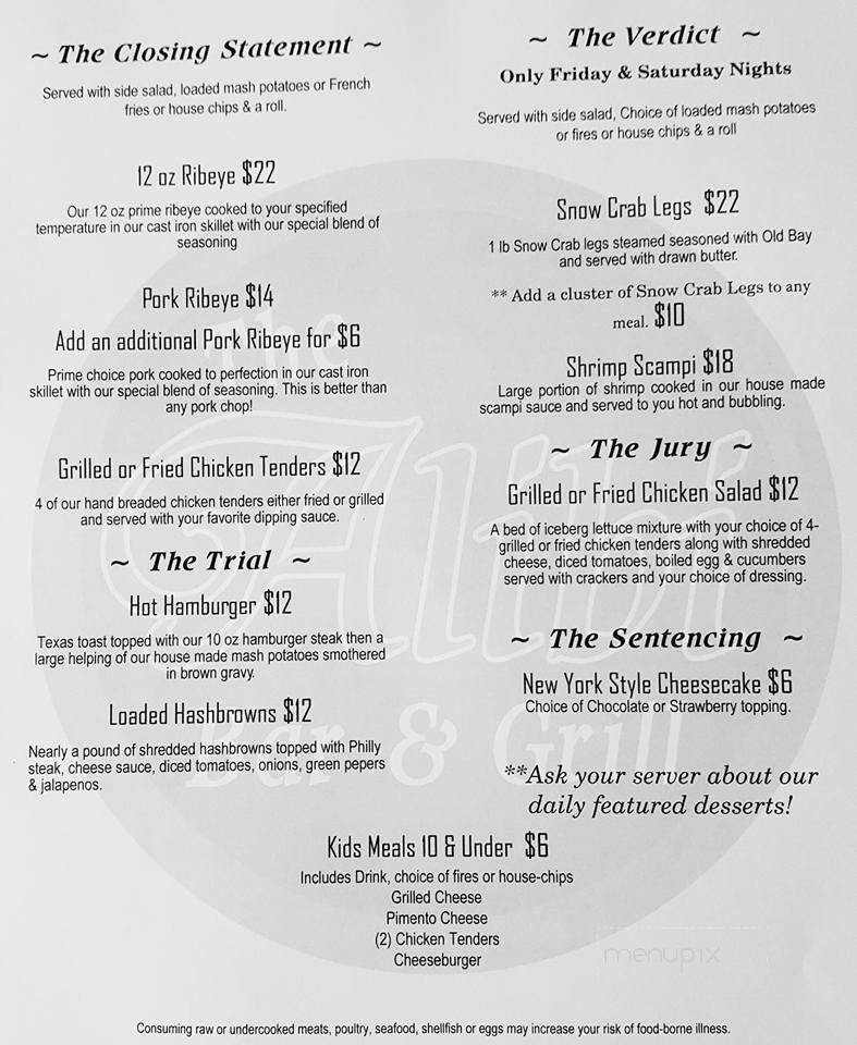 The Alibi Bar & Grill - Union City, TN menu_pic