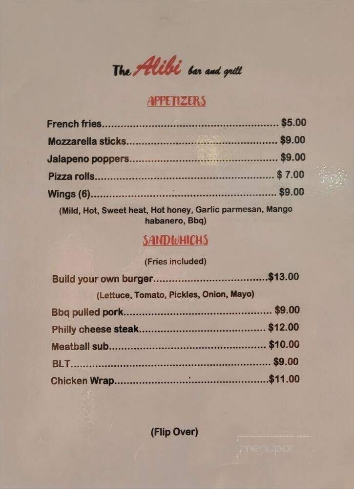 The Alibi - Geneva, FL menu_pic