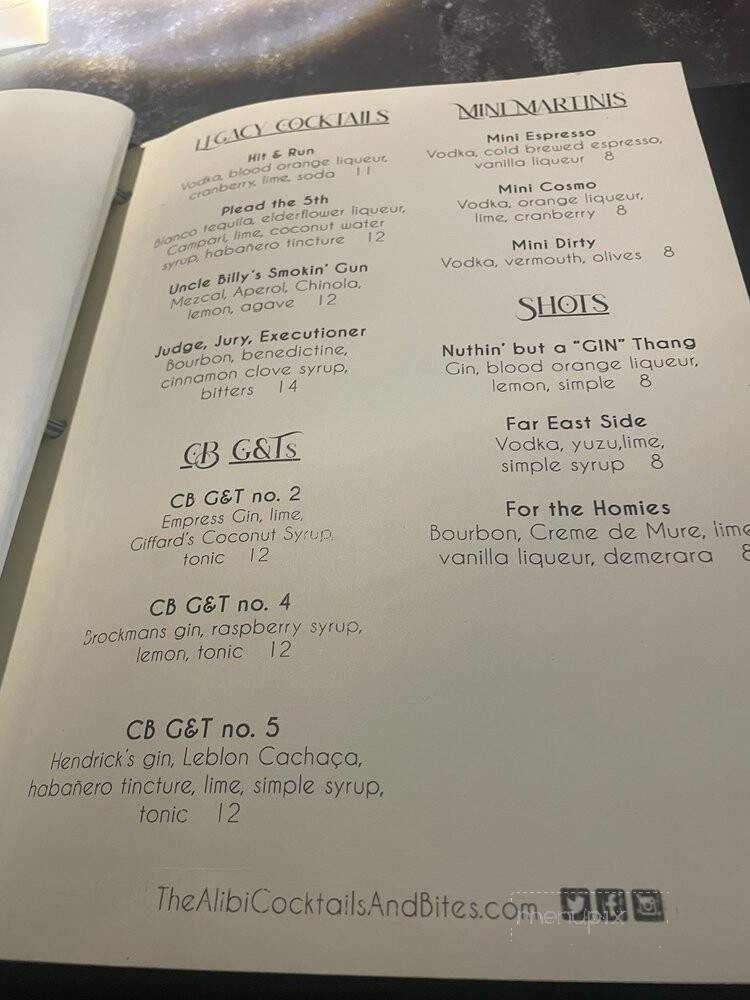 The Alibi - Geneva, FL menu_pic