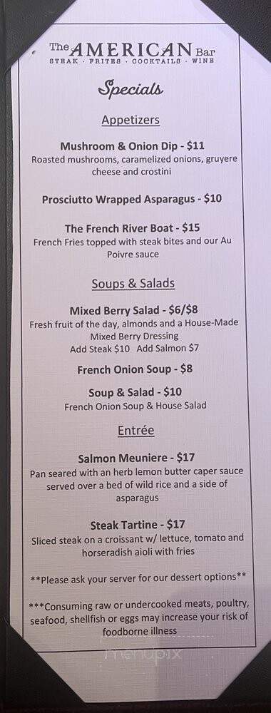 The American Bar - Winchester, VA menu_pic