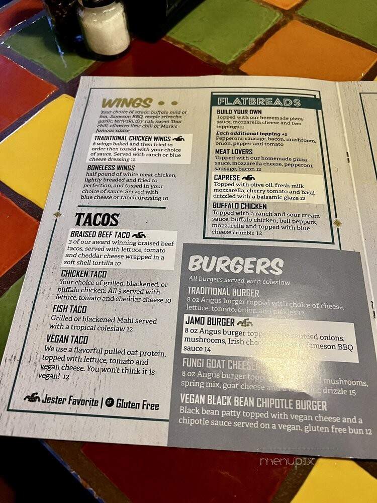 The Angry Jester - Cocoa, FL menu_pic