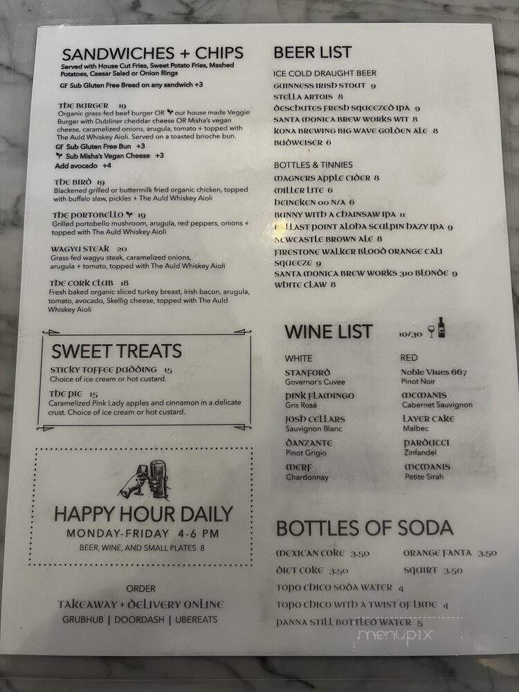 The Auld Chip Shop - Burbank, CA menu_pic
