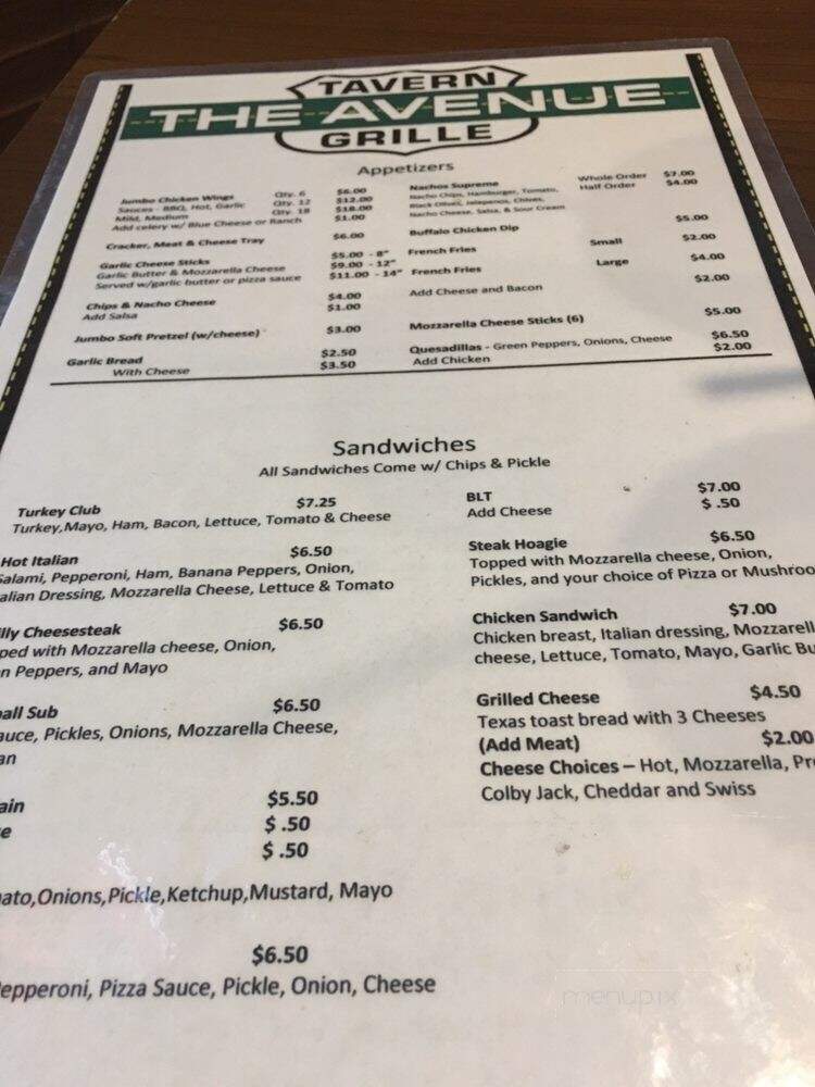 The Avenue Tavern and Grille - Hamilton, OH menu_pic