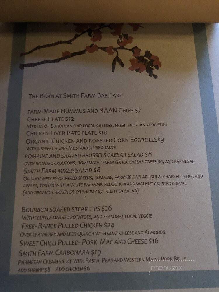The Barn at Smith Farm - Falmouth, ME menu_pic