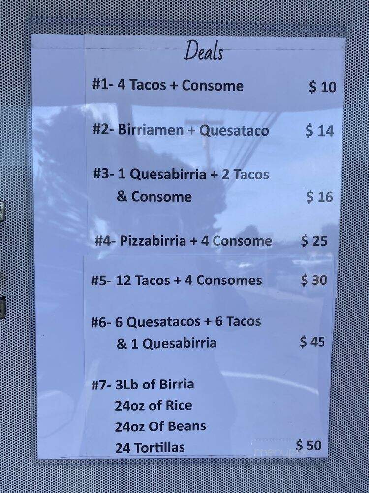 The Birria Truck - Chula Vista, CA menu_pic