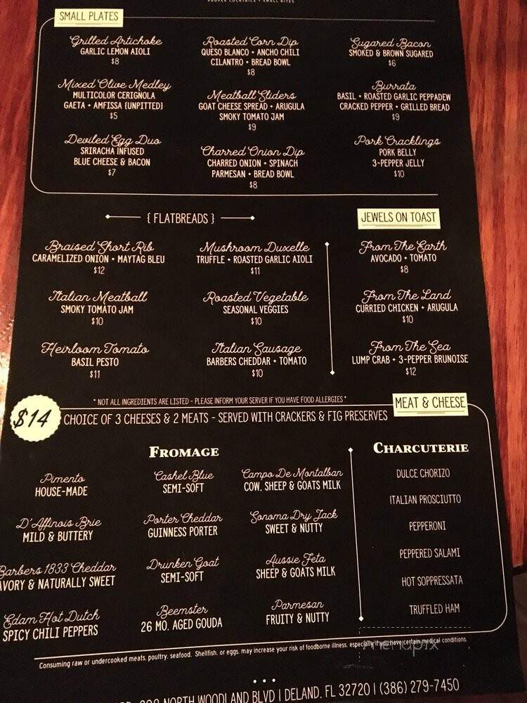 The Boulevard - DeLand, FL menu_pic