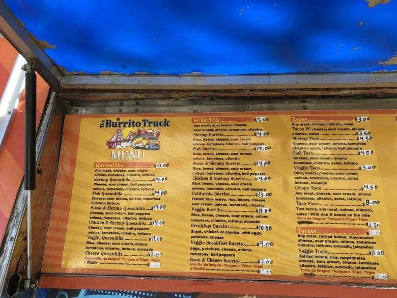 The Burrito Truck - Oakland, CA menu_pic