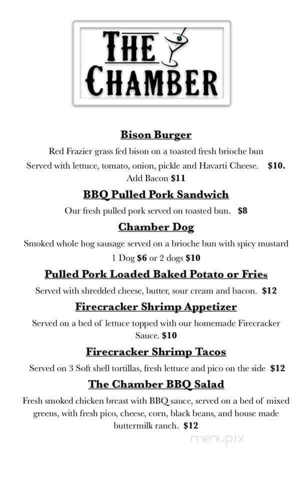 The Chamber - Washington, IN menu_pic