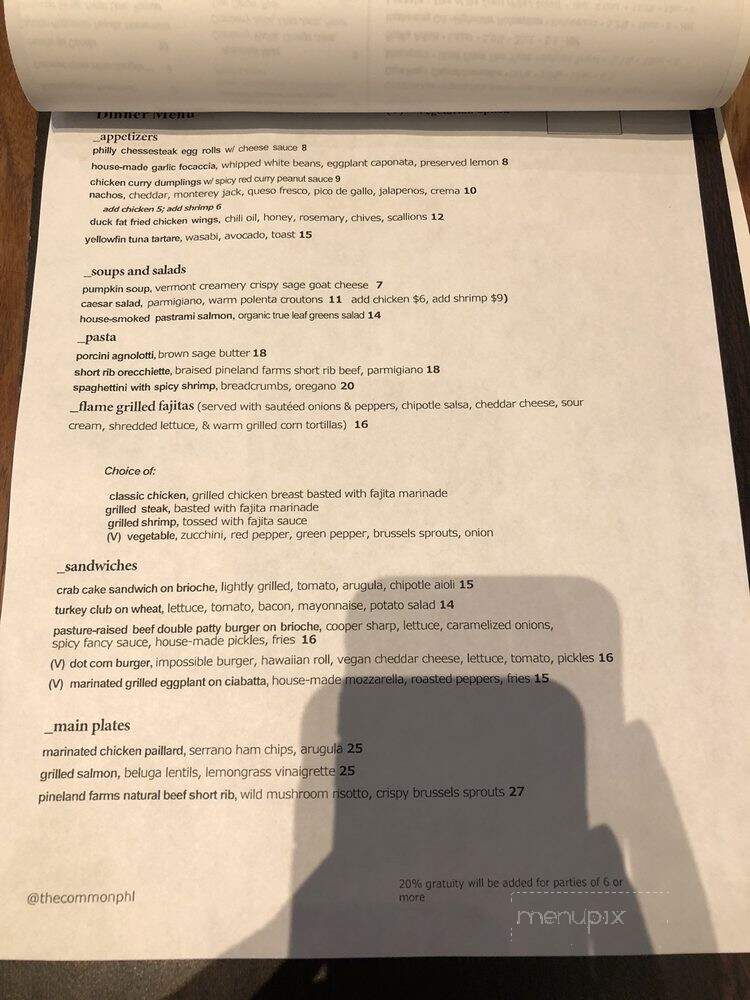 The Common PHL - Philadelphia, PA menu_pic