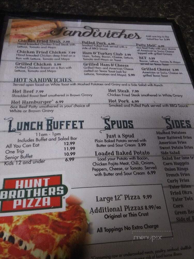 The Crooked Arrow Cafe - Seiling, OK menu_pic