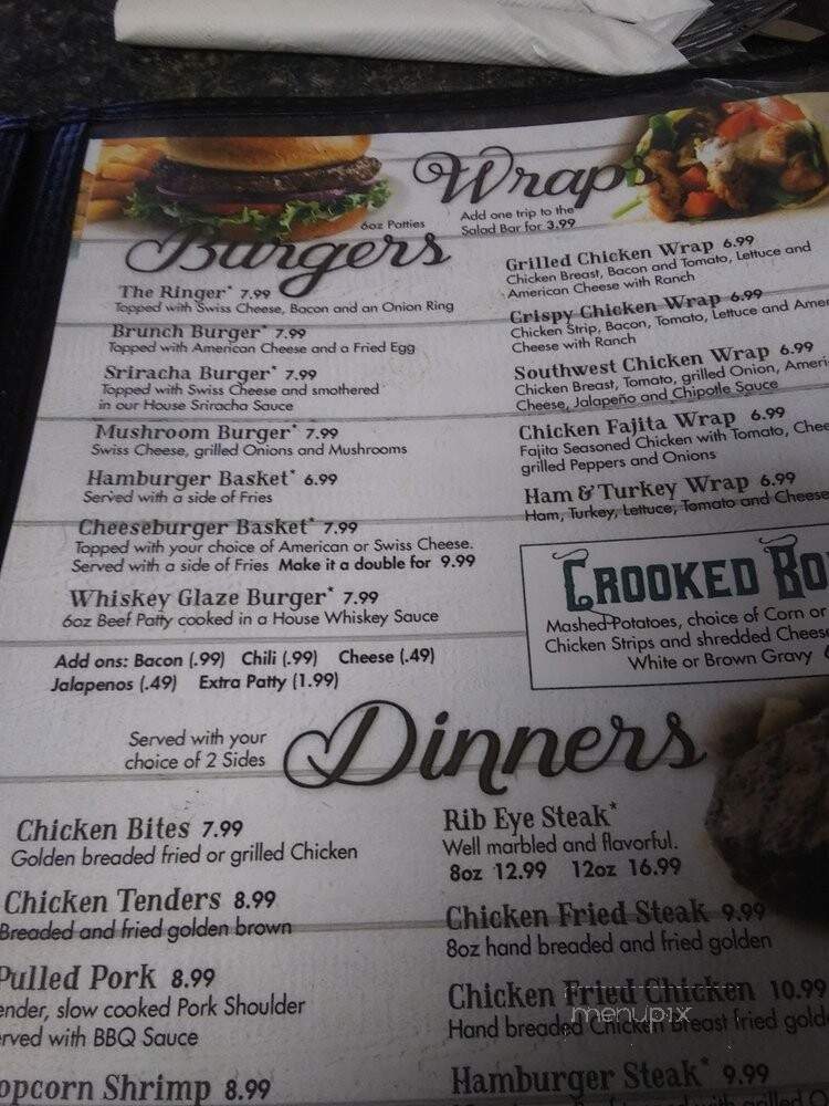The Crooked Arrow Cafe - Seiling, OK menu_pic