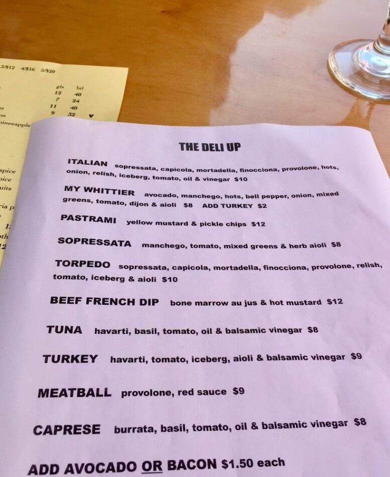 The Deli Up - Whittier, CA menu_pic