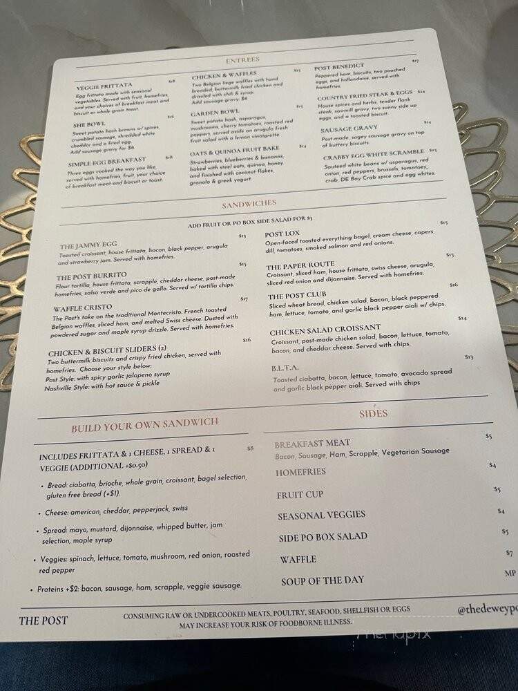 The Dewey Post - Dewey Beach, DE menu_pic