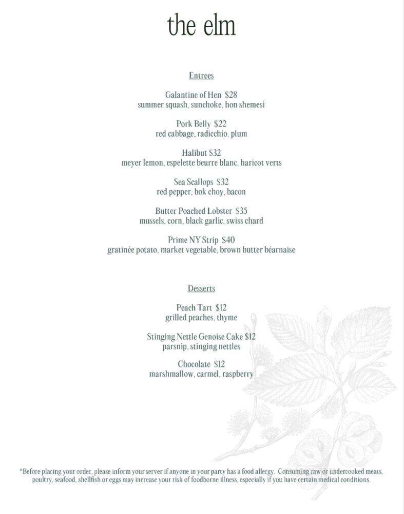 The Elm - Great Barrington, MA menu_pic