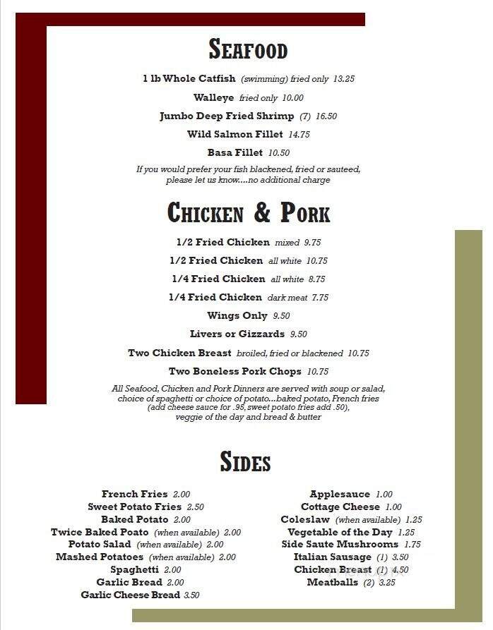 Fairview Tavern Incorporated - Springfield, IL menu_pic