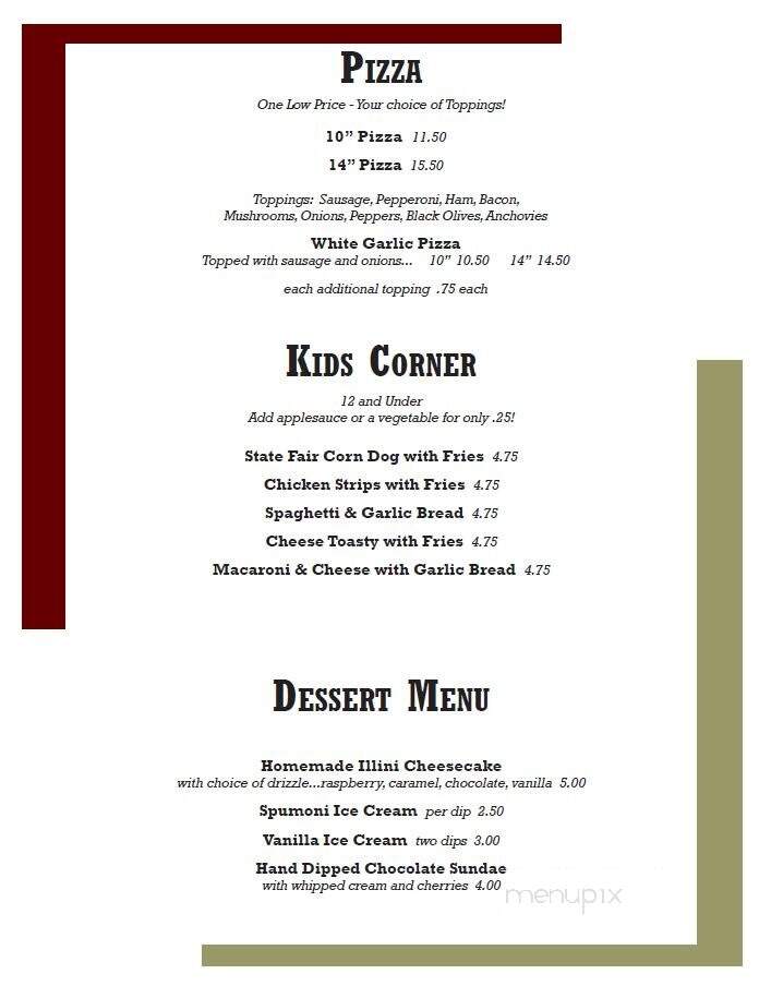 Fairview Tavern Incorporated - Springfield, IL menu_pic