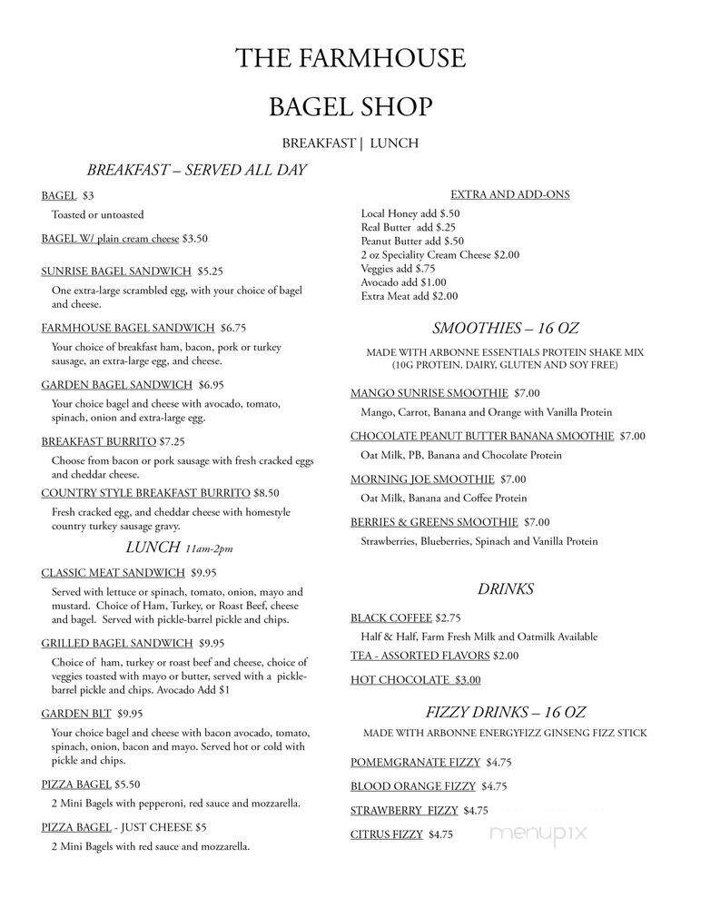 The Farmhouse Bagel Shop - Miles City, MT menu_pic