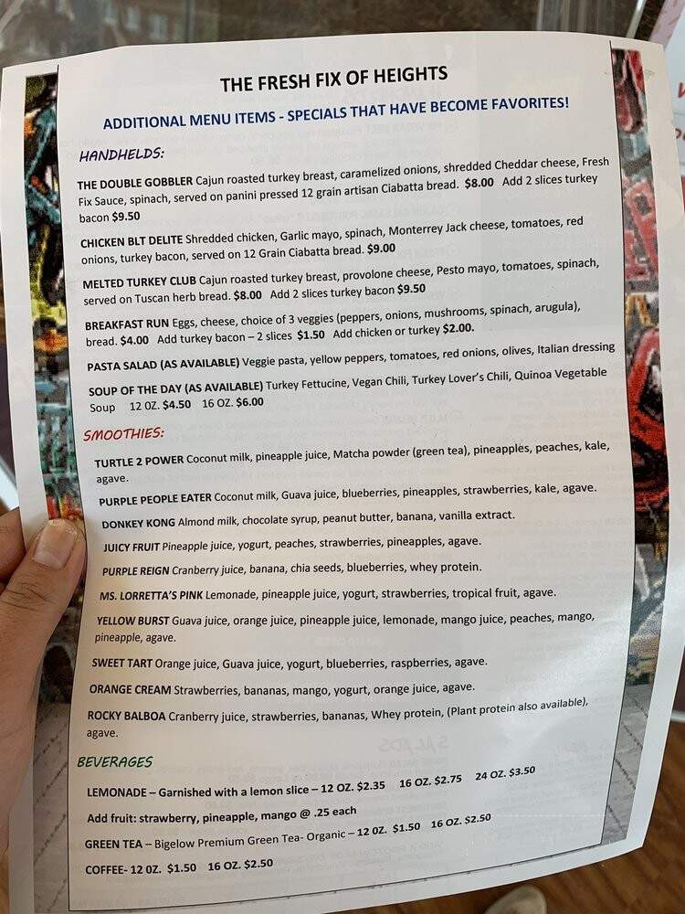The Fresh Fix of Heights - Cleveland, OH menu_pic