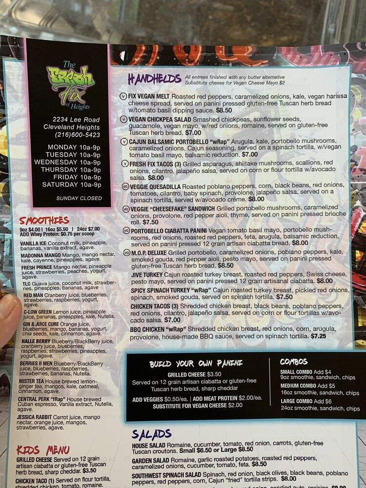 The Fresh Fix of Heights - Cleveland, OH menu_pic